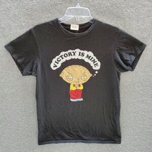 Family Guy Men T-Shirt Small Black‎ Graphic Stewie Griffin Victory Is Mine Tee